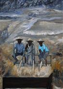 淘金工人-布面油画