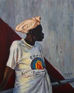 码头上的黑人妇女-布面油画