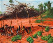 土著市场-布面油画