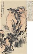 秋山草木图-立轴-设色纸本