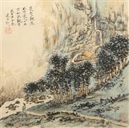 《晨趣观瀑》临石道人小品