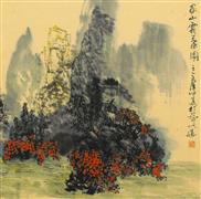 家山霜叶图
