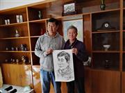 2016年在波哥大为中国驻哥伦比亚大使李念平画水墨肖像