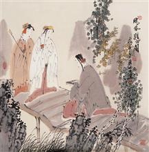 《晓风赠书图》