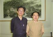 2006年6月10日丁杰画展与江苏省美协主席冯建亲先生合影