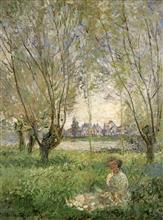 坐在柳树下的女人﹝Woman Seated under the Willows﹞1880年 油彩画布