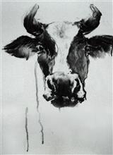 《生灵之五牛》72X35cm 瓷盘纸板系列