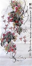 凌霄 写意花鸟 68x136cm 2016年