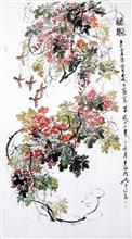 龙腾 写意花鸟 95x180cm 2016年