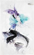 《惠女阿芳的梦呓 诞生之2》 油画 150×90cm 2009年 (2)
