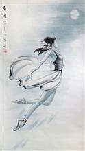 《奔月——水墨芭蕾舞》 67x118cm 水墨人物 国画 2016年