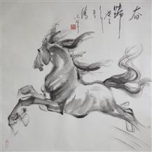 《奋蹄——马》 68x69cm 国画 2013年