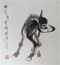 《毛驴》39x37cm 水墨动物 国画 2014年