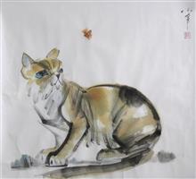 《猫》45x50cm 水墨动物 国画