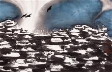 《冰川系列之五》49×31cm 水墨 2016年