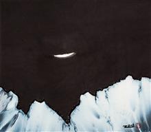 《月夜的沉思》54×47cm 水墨 2016年