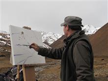 在西藏海拔5300米处写生