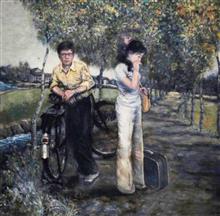 《乡情系列》120x120cm 布面油画 1985年