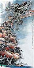《古阁新风》水墨山水 2017年