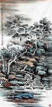 《梦泽人家》水墨山水 2017年