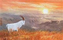 《羊光下的日子》58x43cm 布面油画 2017年