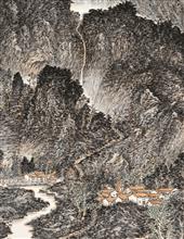 《灵山藏古寺·局部一》写意山水 纸本水墨 2013年