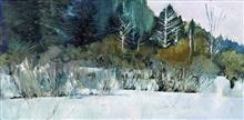 《兴安岭冬日》122x61cm 布面油画