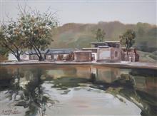 大西北风景油画系列《小镇南池》81x60cm 布面油画 2017年