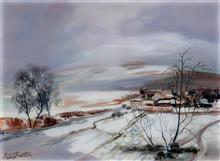 大西北风景油画系列《润雪》81x60cm 布面油画 2017年