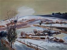 大西北风景油画系列《暖雪》81x60cm 布面油画 2017年