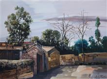 大西北风景油画系列《老村院》81x60cm 布面油画 2017年
