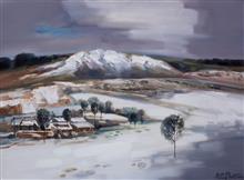 大西北风景油画系列《春雪》81x60cm 布面油画 2017年