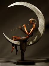 《月亮河里的笛声》青铜铸造 2010年