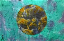 25《天宇之星21-中》46x71cm 设色纸本 水墨重彩 抽象山水 2013年