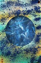 19《天宇之星15-中》46x71cm 设色纸本 水墨重彩 抽象山水 2013年