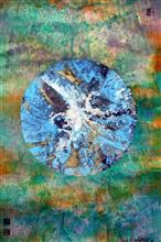 18《天宇之星14-中》46x71cm 设色纸本 水墨重彩 抽象山水 2013年