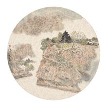 《王文生 山水作品》风景题材 团扇 纸本水墨 (68)