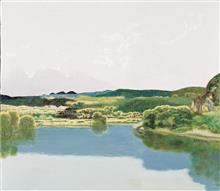 《南溪江》70x80cm 布面油画 风景题材 2010年 (2)