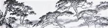 《泰山顶上古松图》150x49cm 写意山水 纸本水墨 2015年