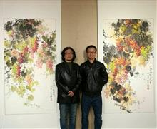 云南著名画家钟波老师（左）