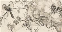《竹鸠图·局部二》48x180.5cm 小写意花鸟 纸本设色2015年