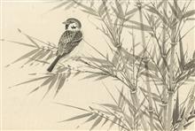 《竹禽图·2》60x38cm 小写意花鸟 纸本设色 2016年