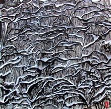 11《初雪山嶺》67x67cm 设色纸本 水墨重彩 抽象山水 2014年