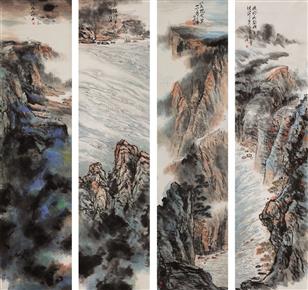 四条屏之五 | 34 x 136cm x 4 | 山水作品