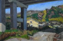 《大桥下》60x90cm 风景题材 布面油画 2017年