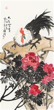 《大吉富贵》136×68cm 写意花鸟 纸本水墨 2017年