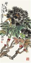 《富贵花将墨写神》68×34cm 写意系列 纸本水墨 2012年