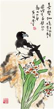 《喜梦仙境》68×34cm 写意花鸟 纸本水墨 2012年