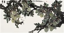 《丰年》68x138cm 写意花鸟 纸本设色 2012年