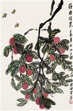 《岭南佳果》45x69cm 蔬果题材 纸本设色 2012年